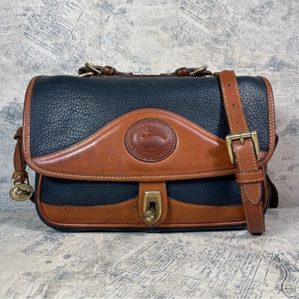 Vintage Dooney Bourke Carrier Satchel AWL Leather Crossbody Bag Made USA 90s